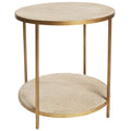 MANHATTAN RATTAN ROUND LAMP TABLE GOLD
