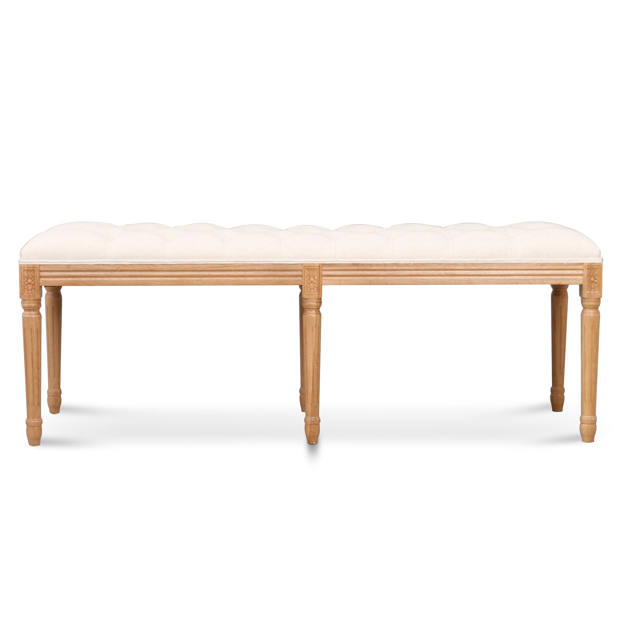 1.3m Oak Bench - Light Beige