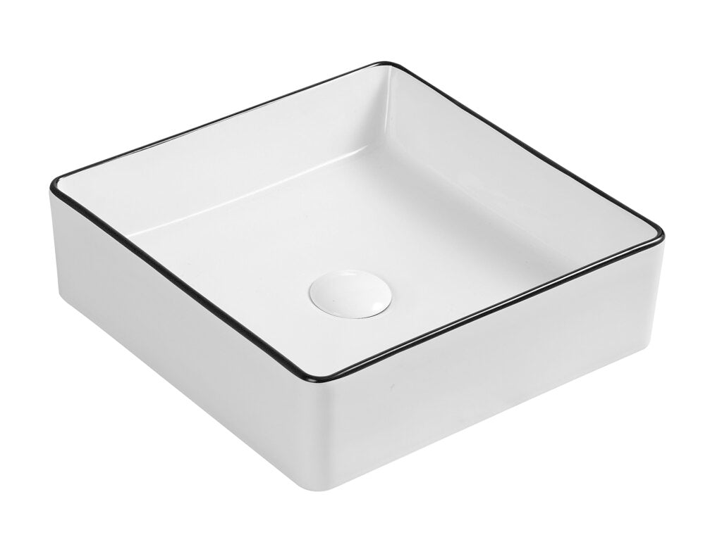Macleod Gloss White with Black Edge basin
