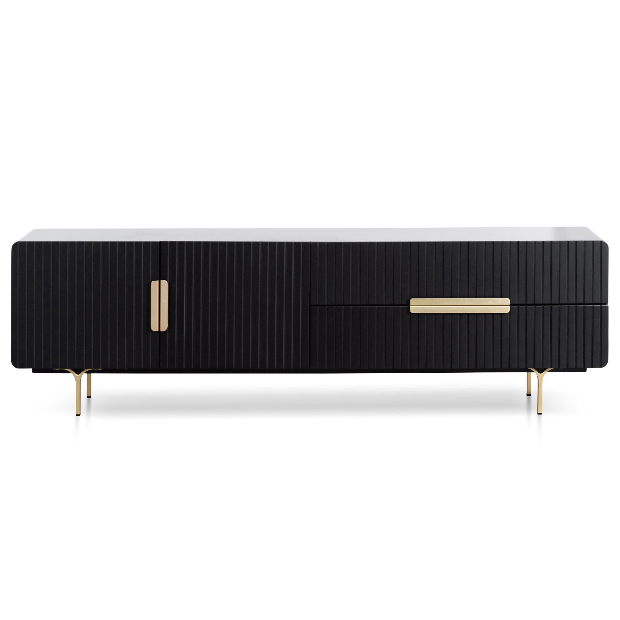 Madona Black TV Entertainment Unit - Brass