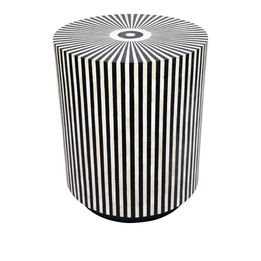 Makayla Bone Inlay Side Table - Black