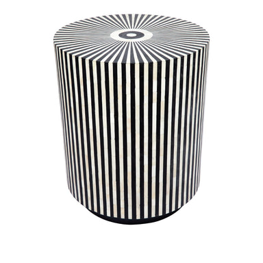 Makayla Bone Inlay Side Table - Black