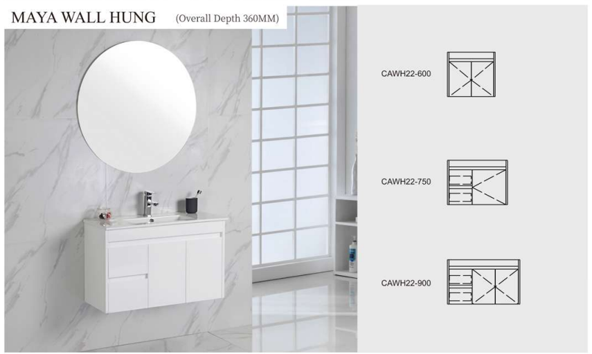 Aulic Maya Wall Hung Finger Pull Vanity