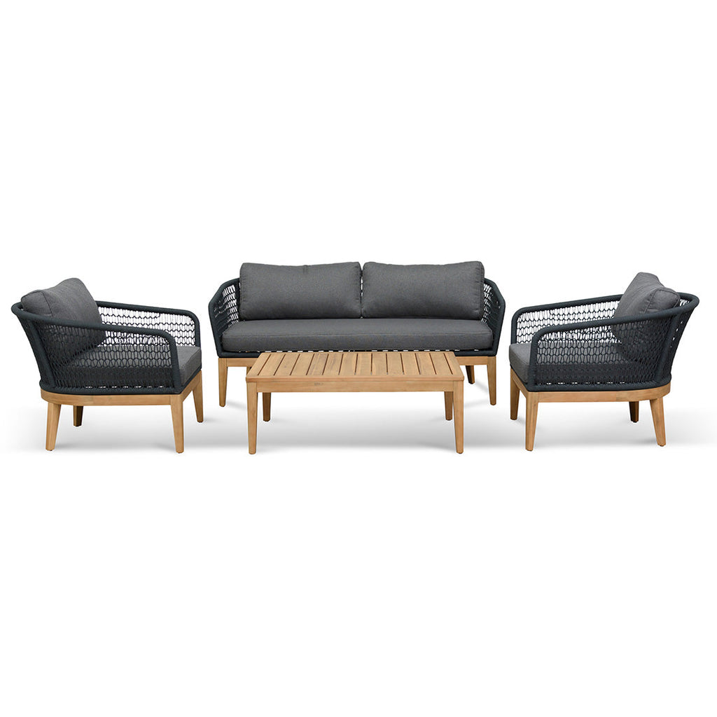 Nafisa Grey 4pcs Outdoor Lounge Set