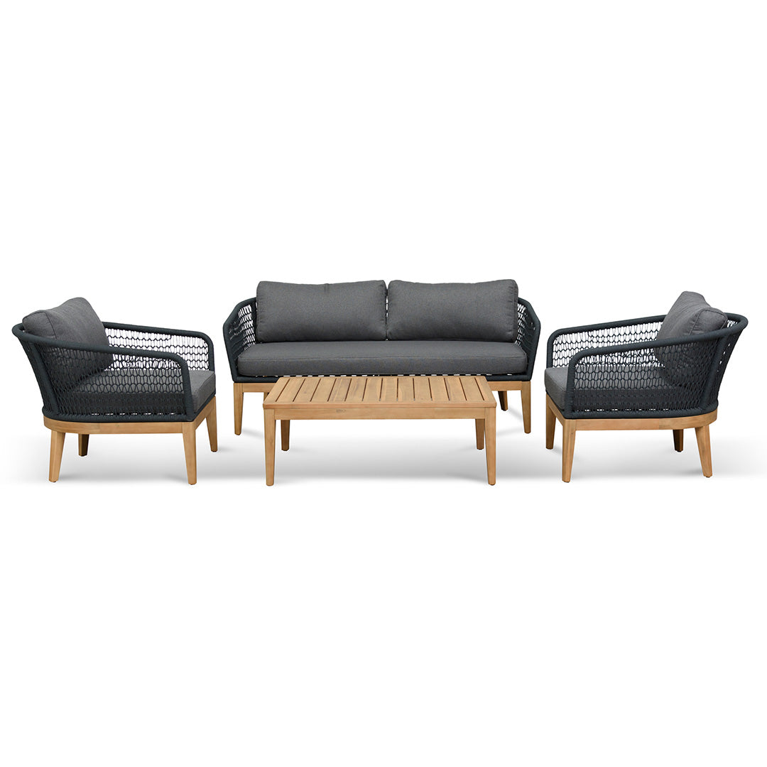 Nafisa Grey 4pcs Outdoor Lounge Set
