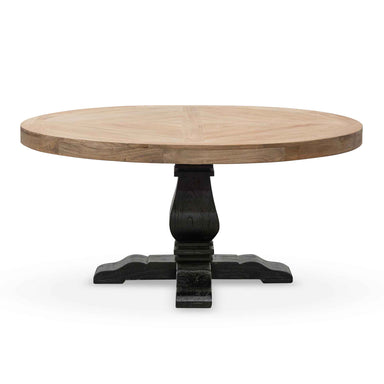 Nena 1.6m Round Dining Table - Natural in Black Base