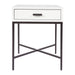 Nessa White Bedside Table - Black