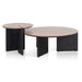 Nest of Light Walnut Coffee Table - Black 