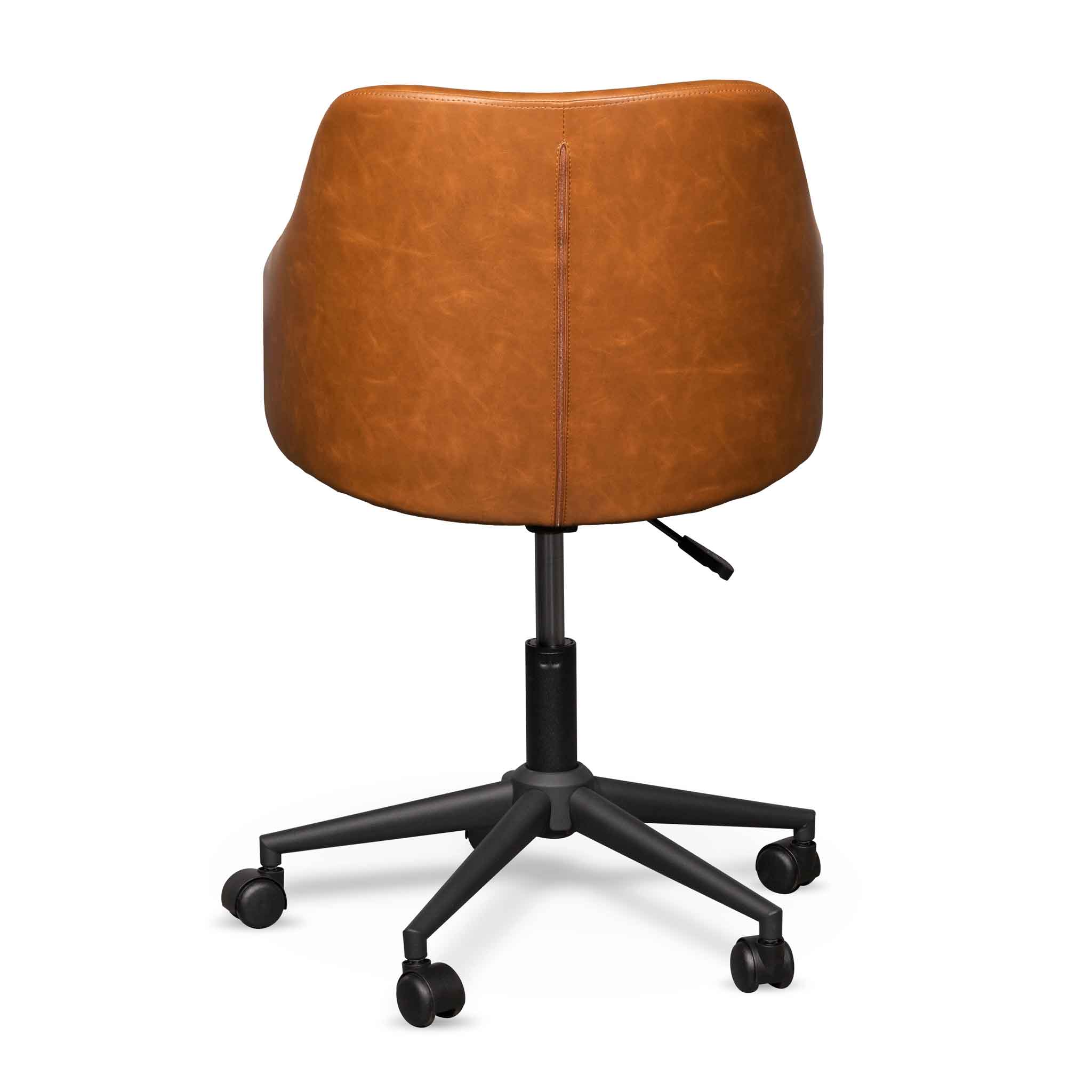 Hester Office Chair - Vintage Tan with Black Base