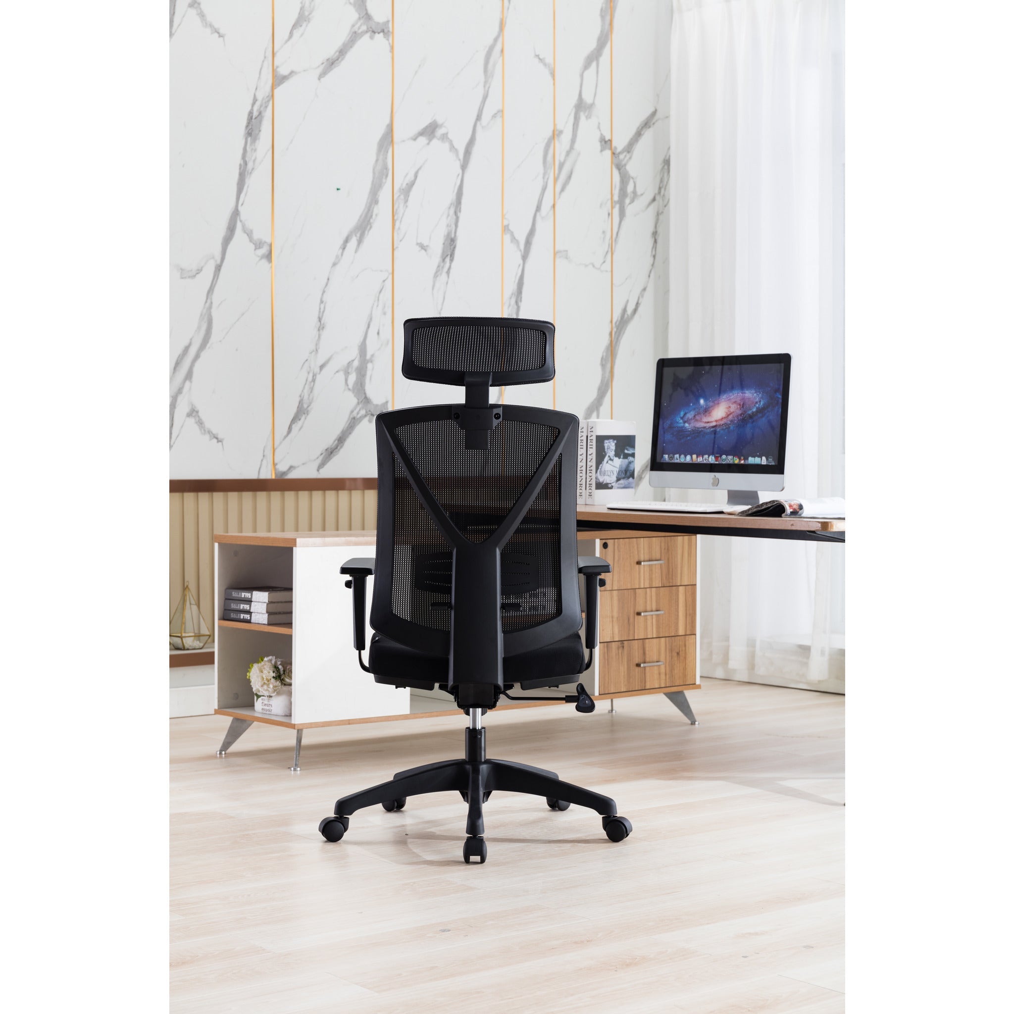 Ergo Mesh Ergonomic Office Chair with Headrest - Black