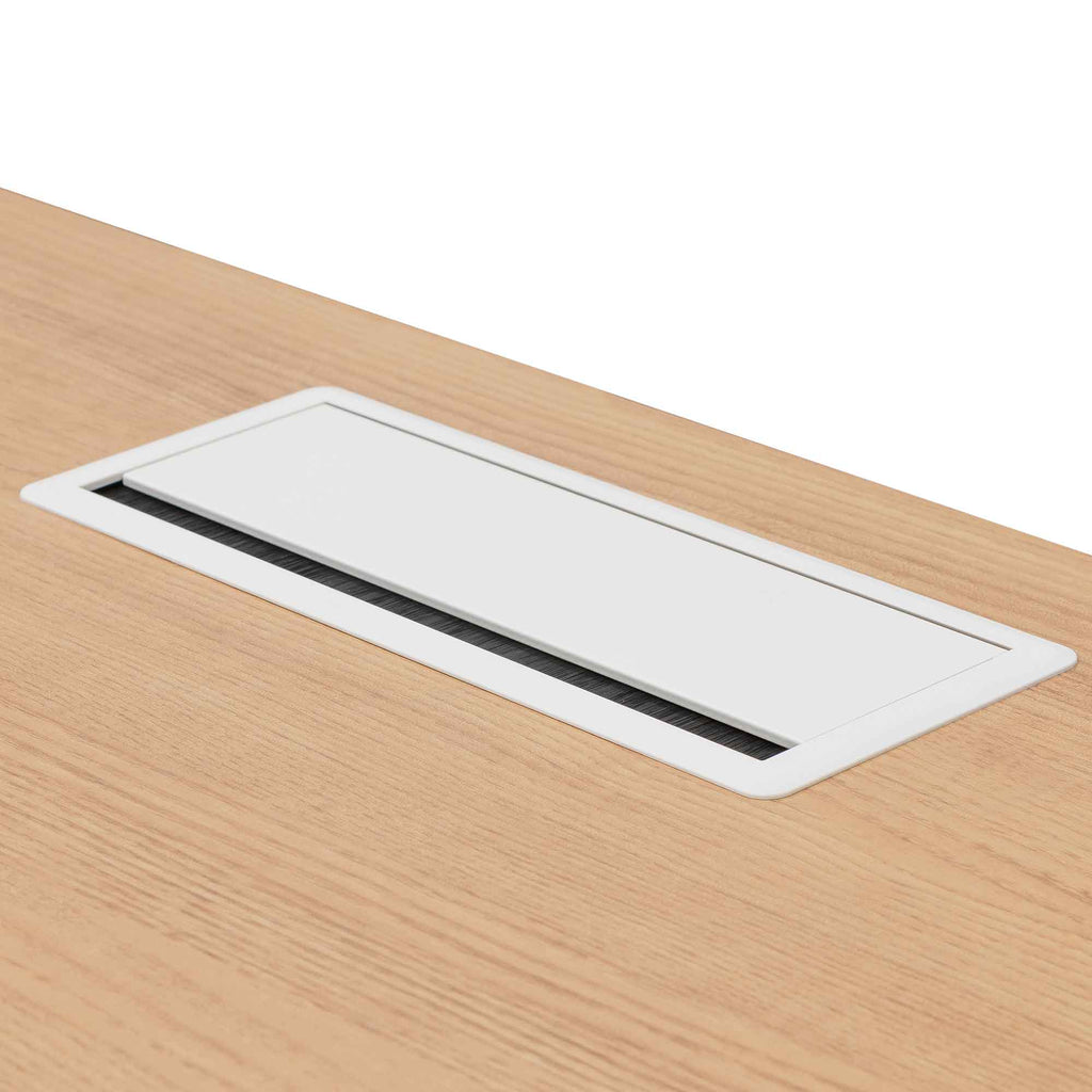 Halo 1 Seater Office Desk - Natural and White
