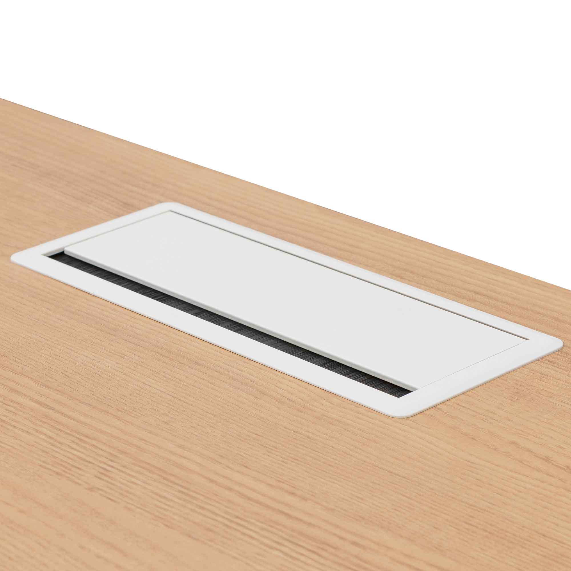 Halo 1 Seater Office Desk - Natural and White