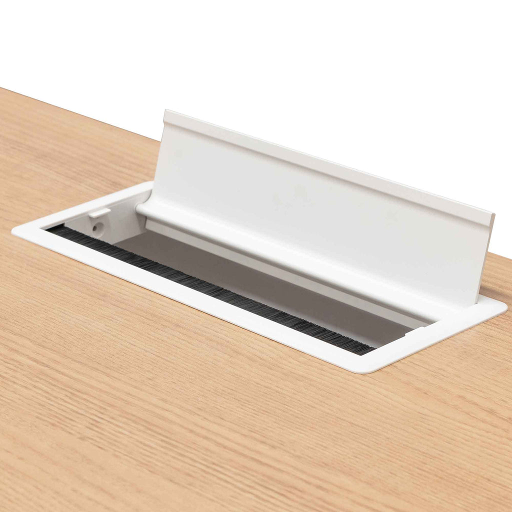 Halo 1 Seater Office Desk - Natural and White