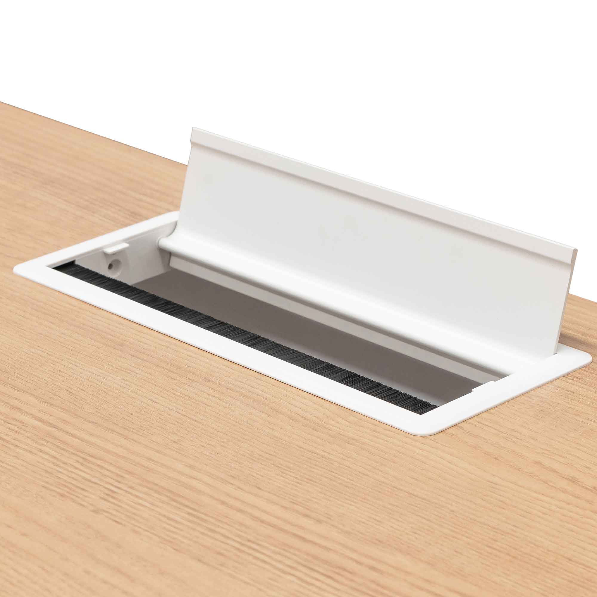 Halo 1 Seater Office Desk - Natural and White