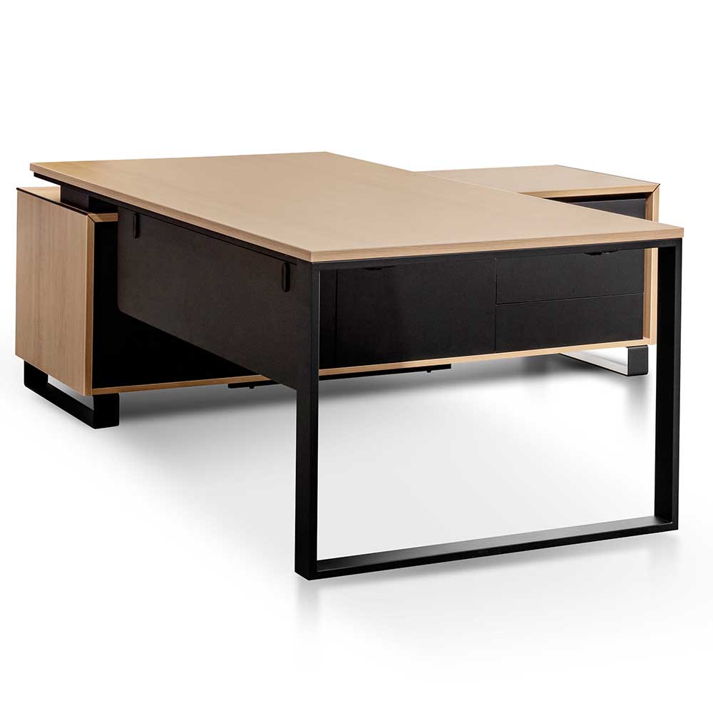 2.3m Right Return Office Desk - Natural