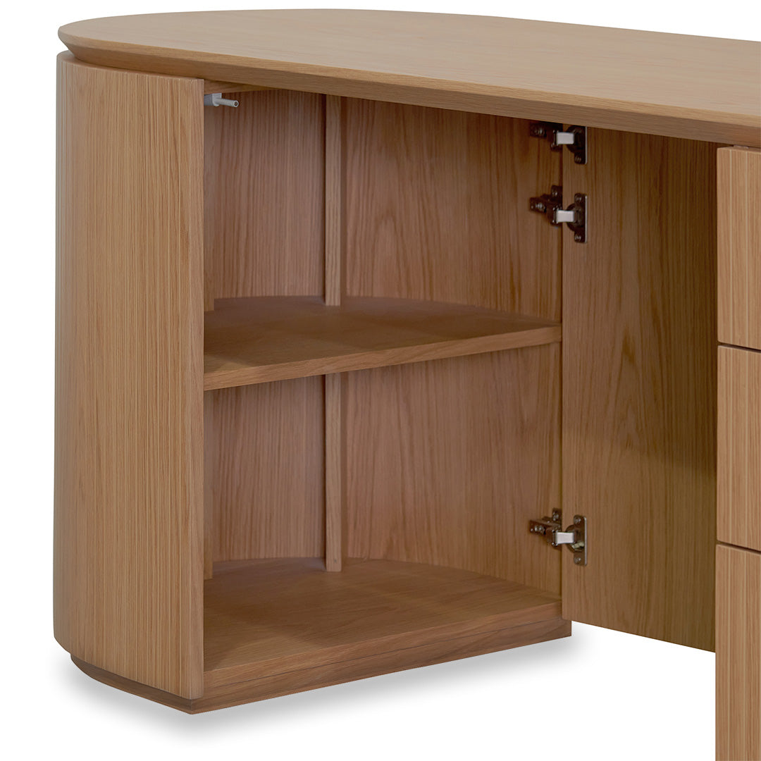 Tanya 1.77m Right Drawer Office Desk - Natural Oak