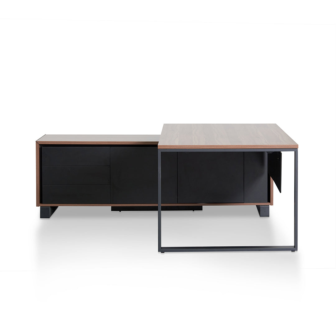 2.3m Left Return Office Desk - Walnut