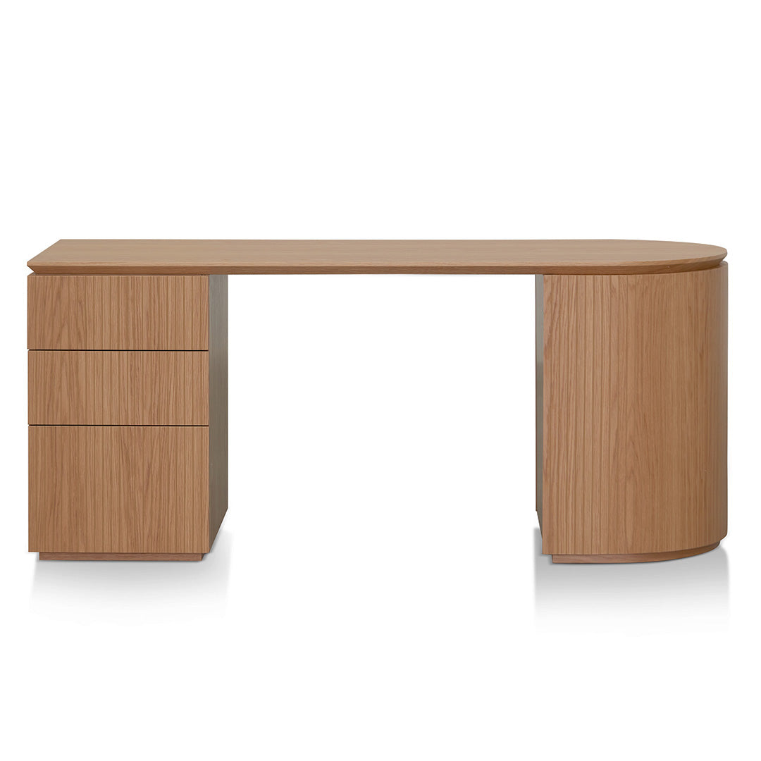 Left Drawer Office Desk - Natural Oak