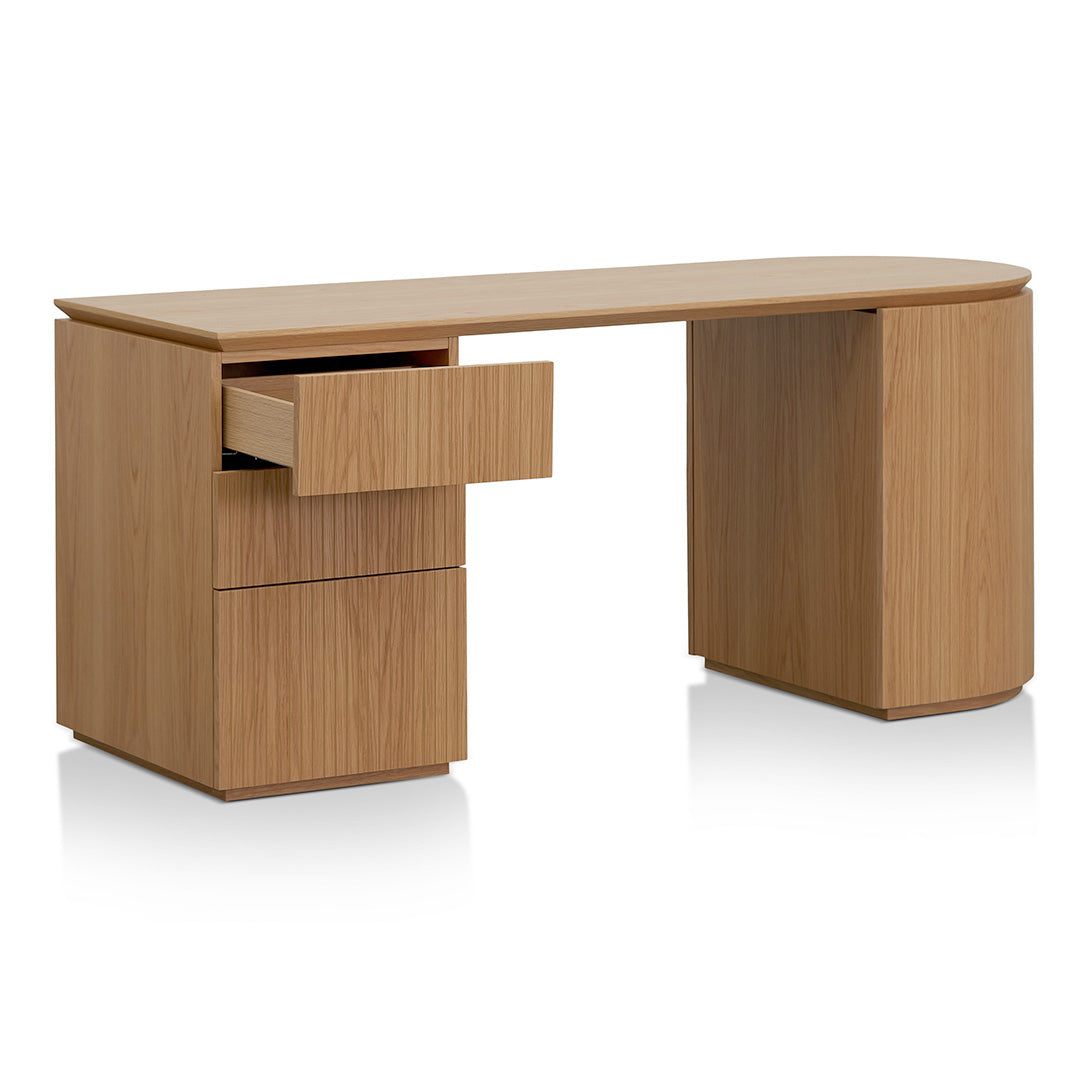 Left Drawer Office Desk - Natural Oak