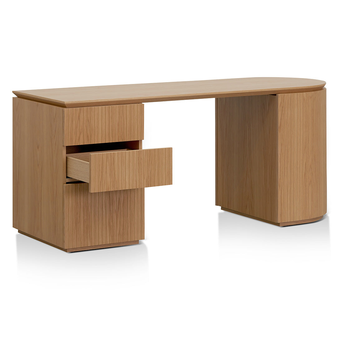 Left Drawer Office Desk - Natural Oak