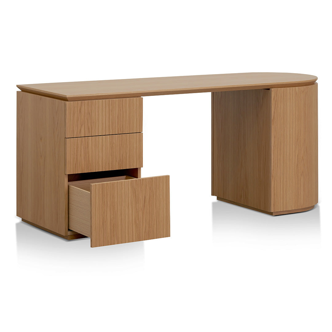 Left Drawer Office Desk - Natural Oak