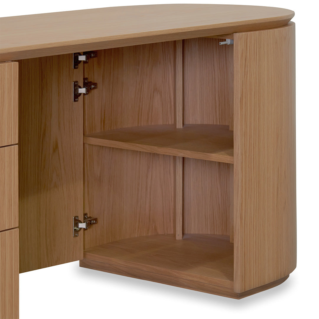 Left Drawer Office Desk - Natural Oak