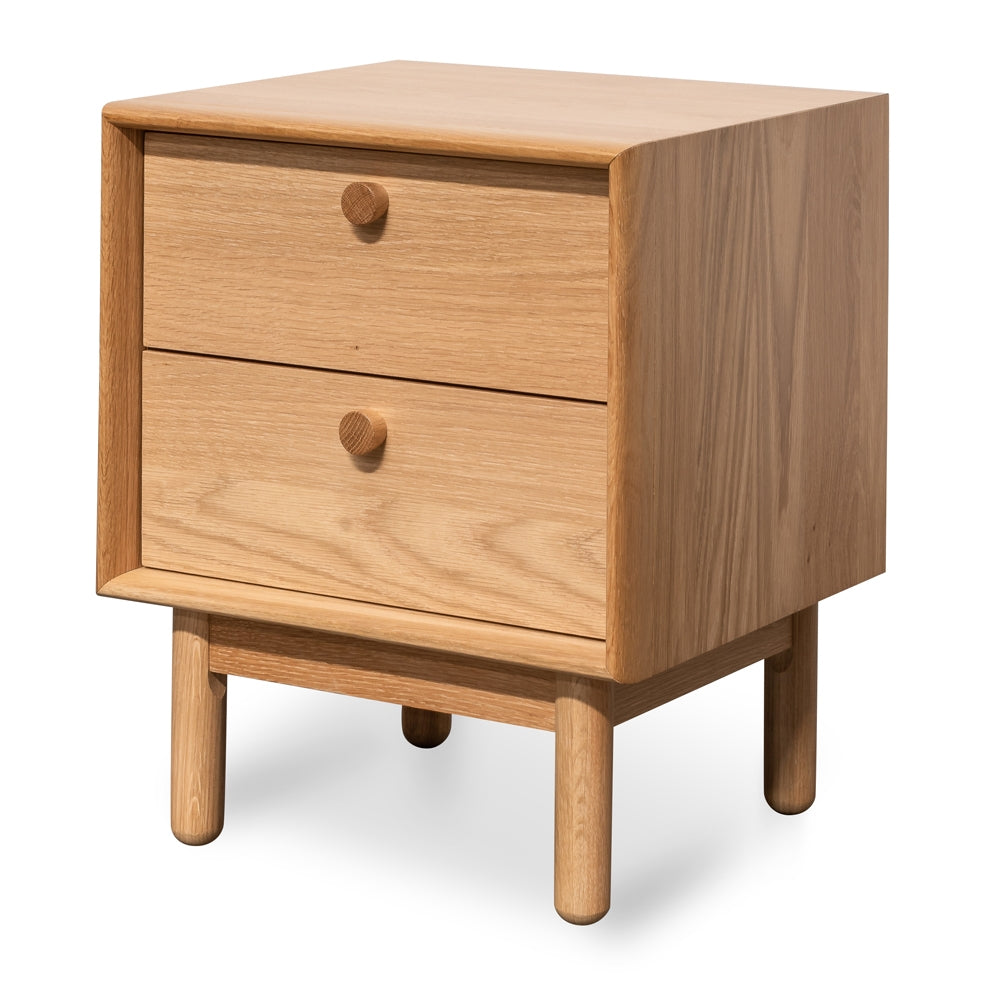 Oak 2 Drawer Side Table 