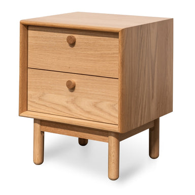 Oak 2 Drawer Side Table 