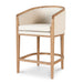 Oliver 65cm Black Frame Bar Stool - Light Beige