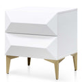 Olsen Wooden Side Table - White with Gold Legs