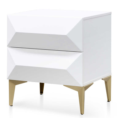 Olsen Wooden Side Table - White with Gold Legs