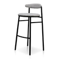 Oneal Fabric Bar Stool - Silver Grey (Set of 2)
