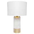 Paola Marble Table Lamp - White w White Shade