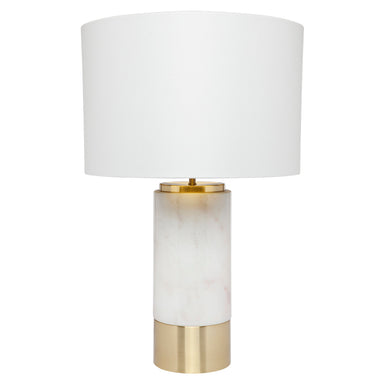 Paola Marble Table Lamp - White w White Shade