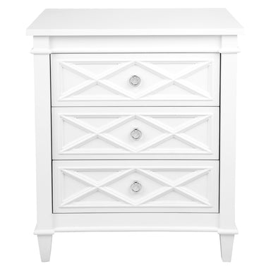Plantation Bedside Table - Large White