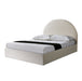 Queen Sized Bed Frame - Ivory White Boucle with Storage