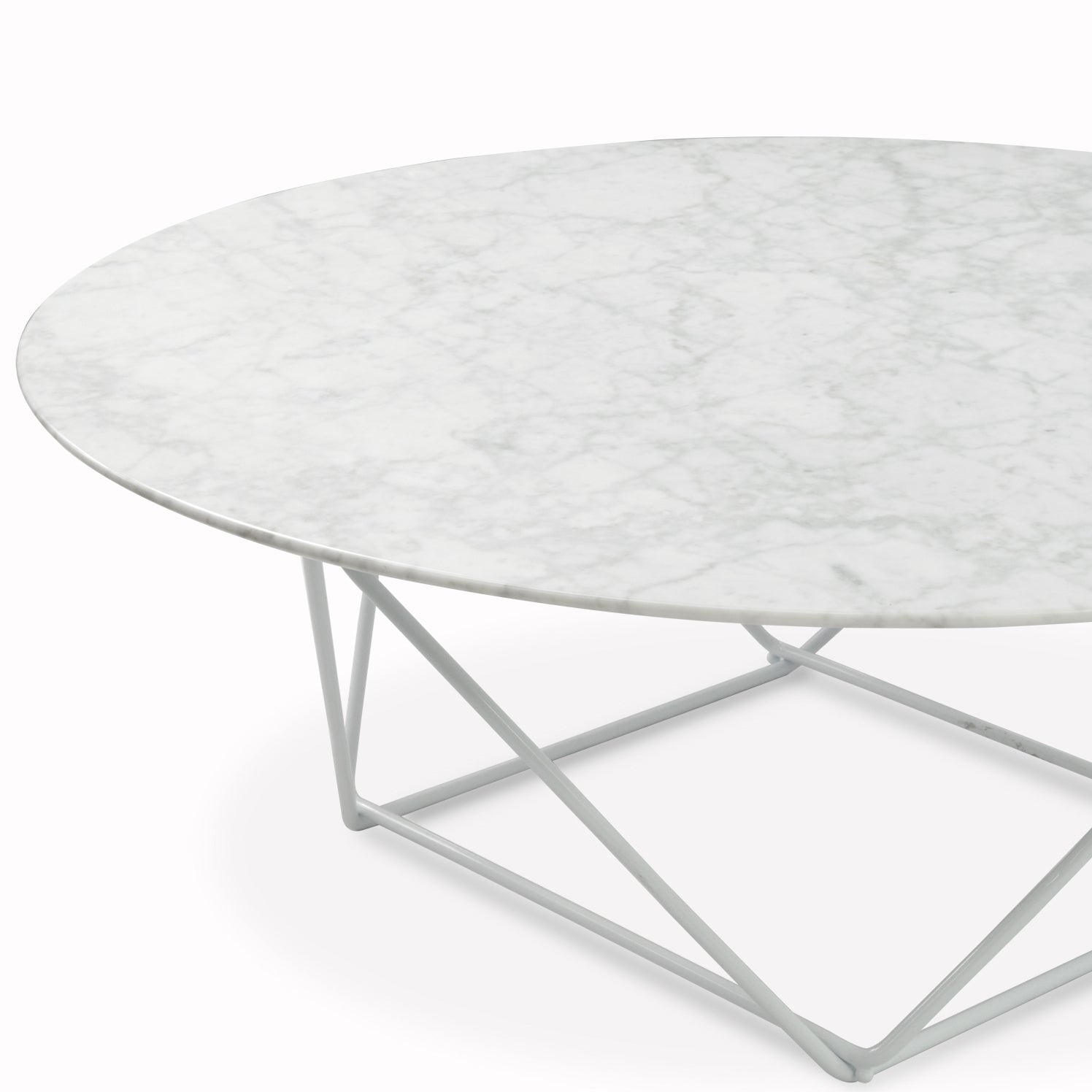 CCF1025 100cm Round Marble Coffee Table With White Base