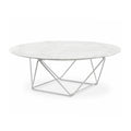 CCF1025 100cm Round Marble Coffee Table With White Base