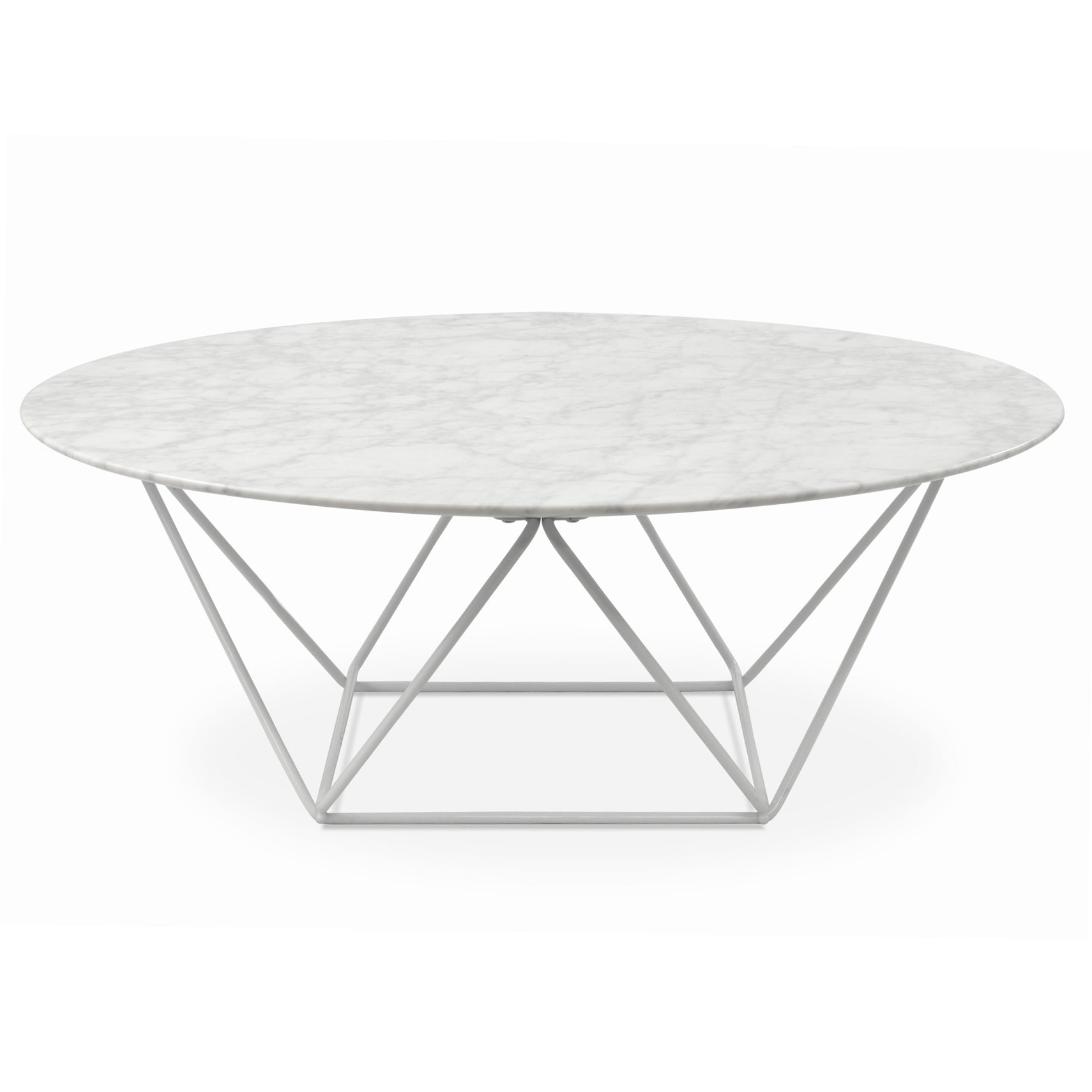 CCF1025 100cm Round Marble Coffee Table With White Base