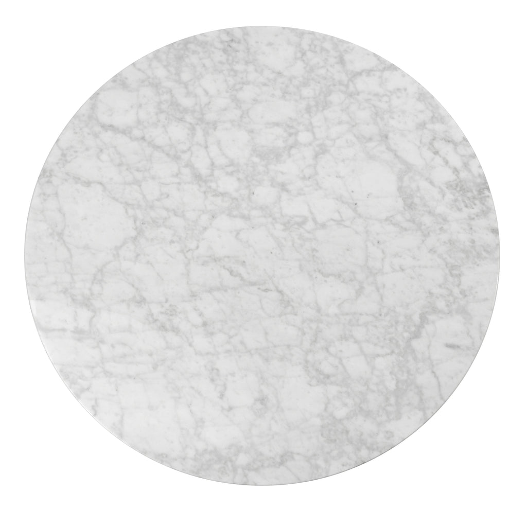 CCF1025 100cm Round Marble Coffee Table With White Base