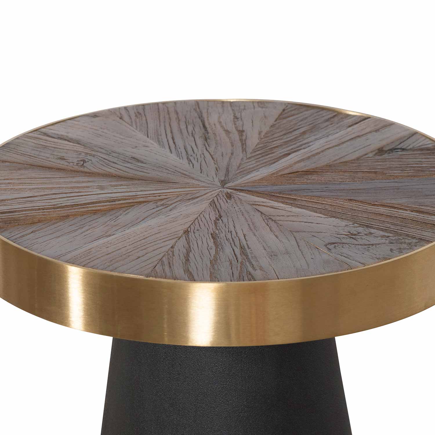 Natural Top with Dark Grey Base Side Table