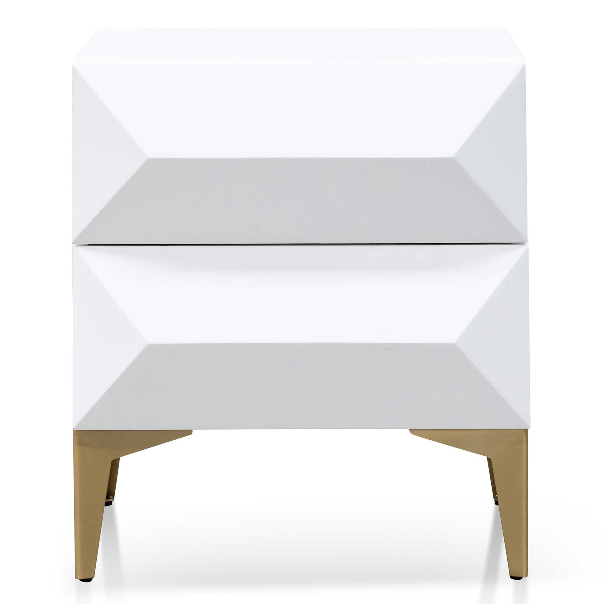Olsen Wooden Side Table - White with Gold Legs