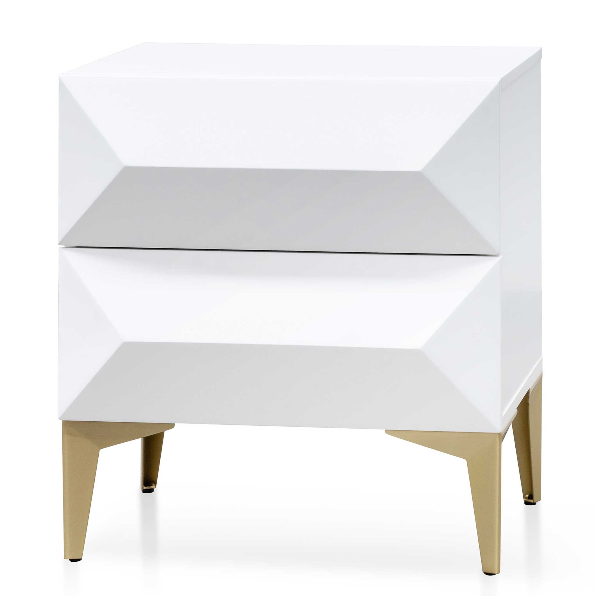 Olsen Wooden Side Table - White with Gold Legs