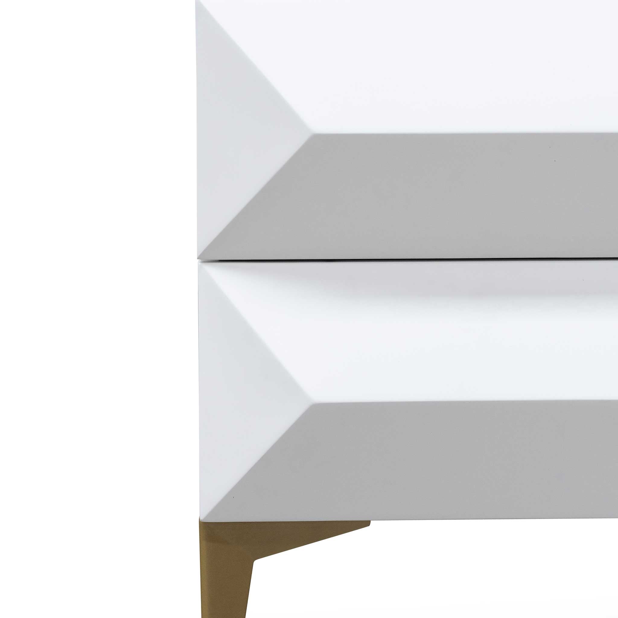 Olsen Wooden Side Table - White with Gold Legs