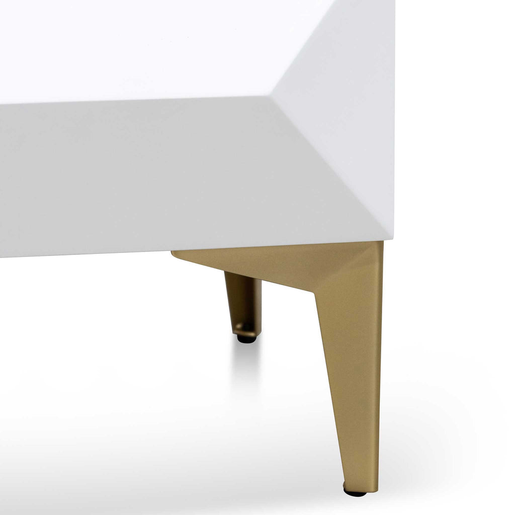 Olsen Wooden Side Table - White with Gold Legs