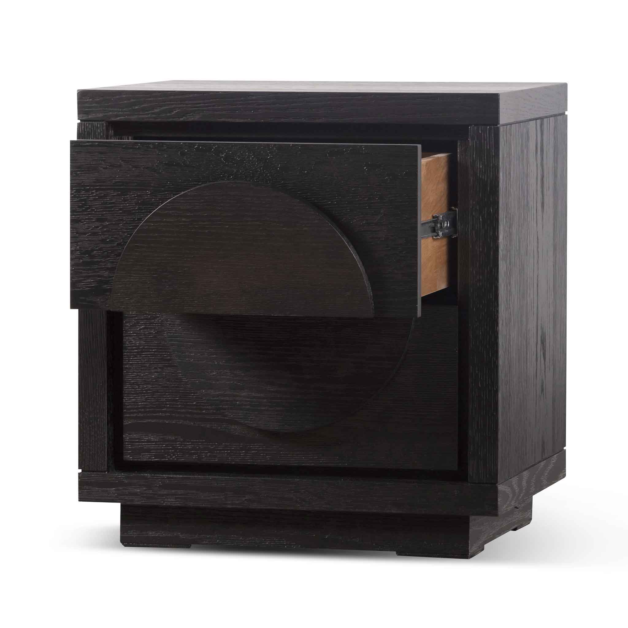 Bonnie Bedside Table - Textured Espresso Black