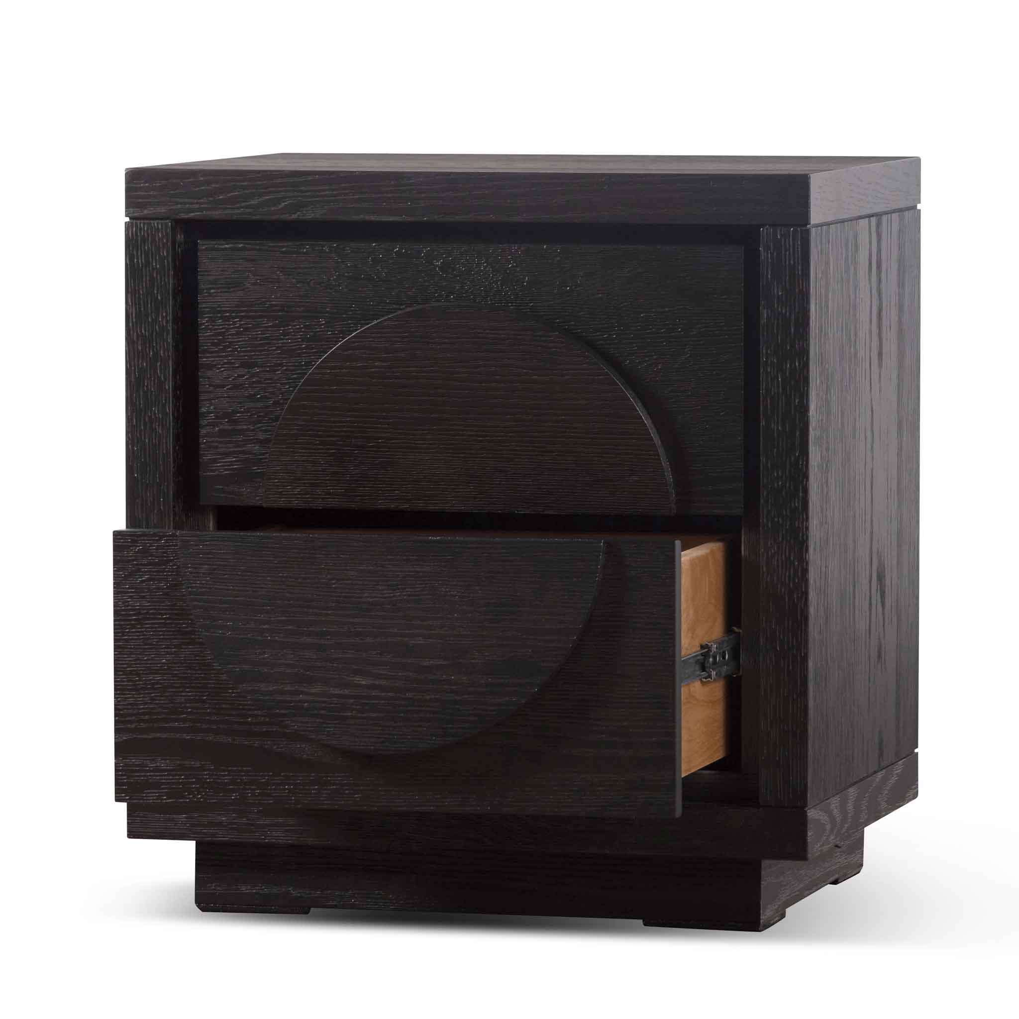 Bonnie Bedside Table - Textured Espresso Black