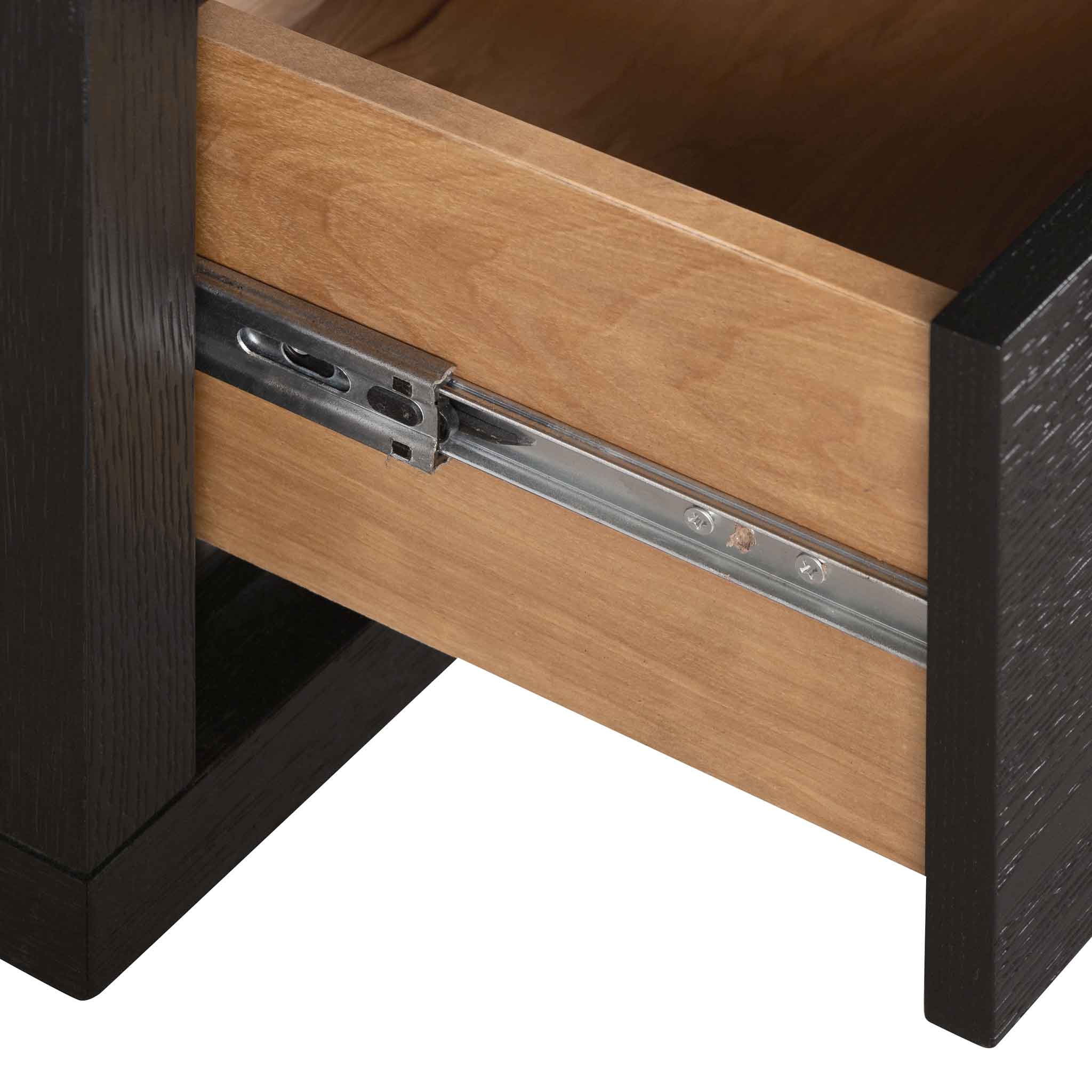 Bonnie Bedside Table - Textured Espresso Black