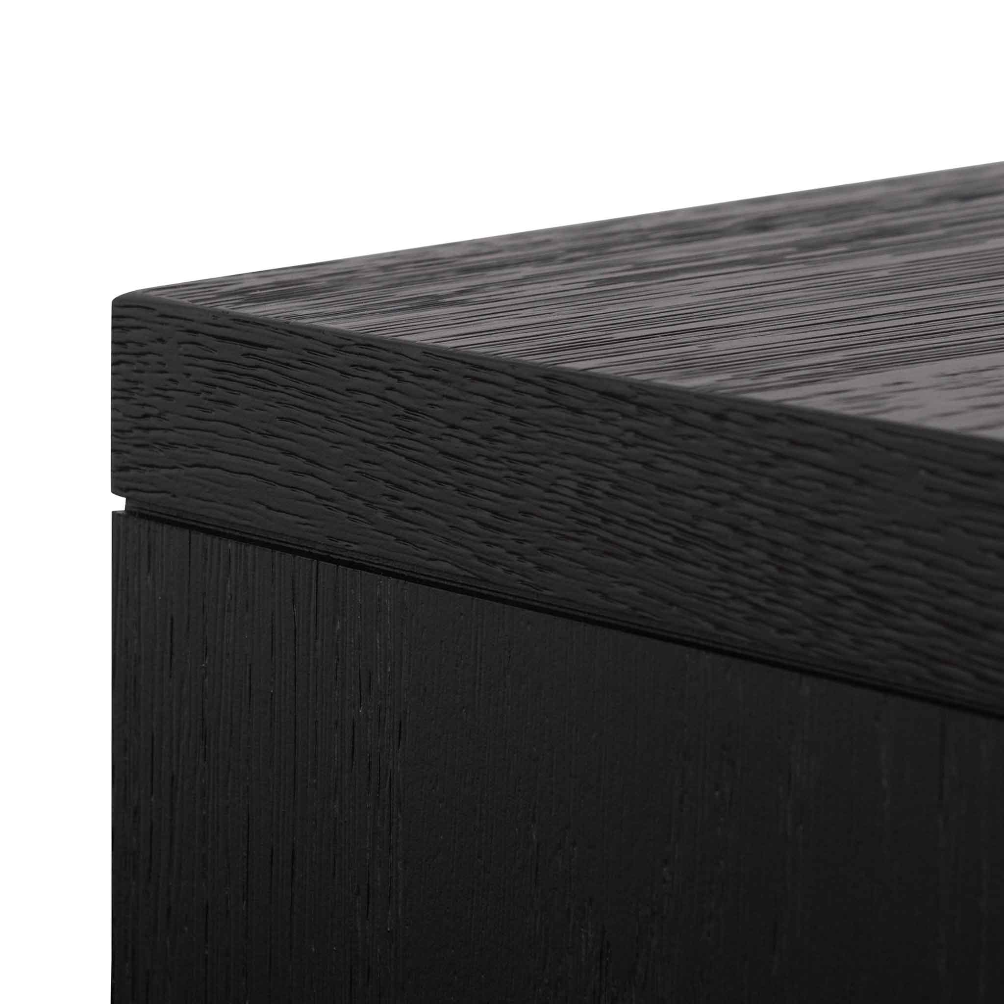 Bonnie Bedside Table - Textured Espresso Black