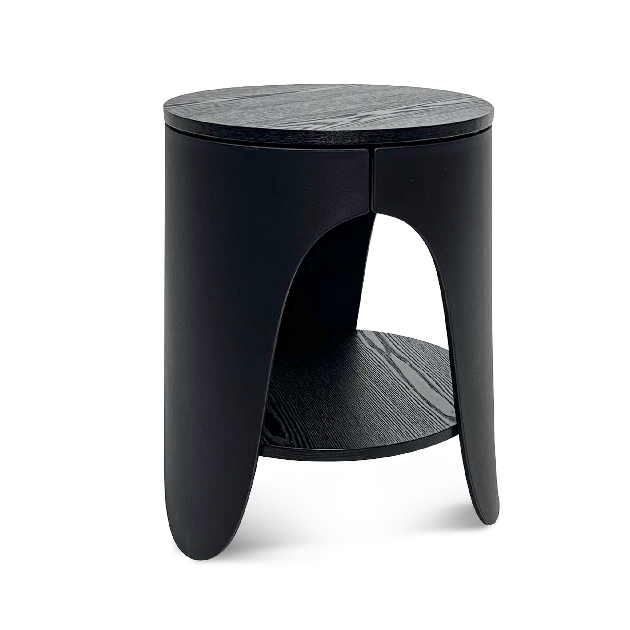 Full Black Round Side Table